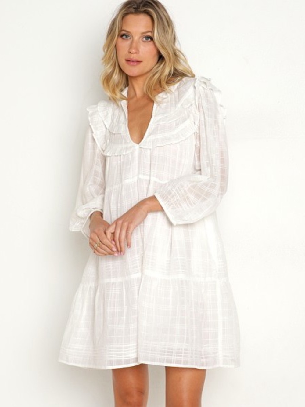 Cleobella Elliot Ivory Organic Cotton Mini Dress